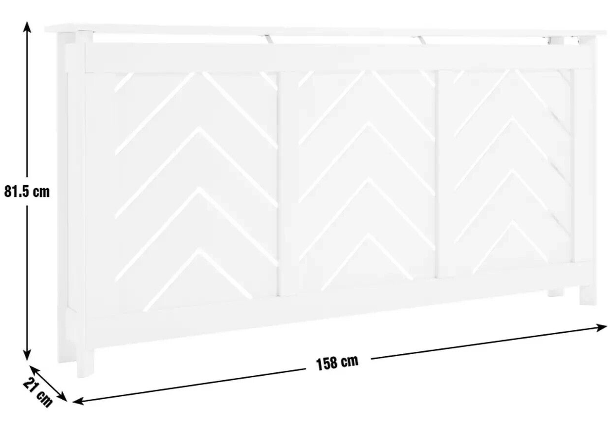 Habitat Chevron Large Radiator Cover White | Modern Radiator Cabinet with