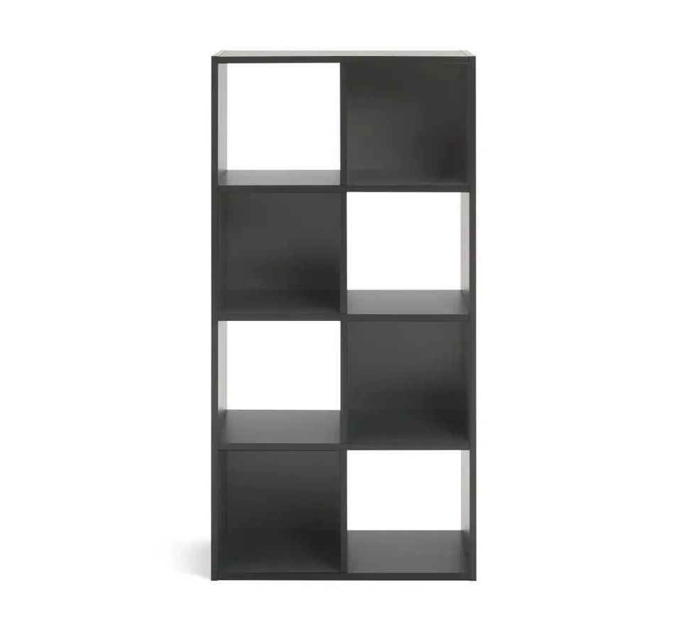 Home Squares 8 Cube Storage Unit Dark Grey | Organizer Shelf for Living Room