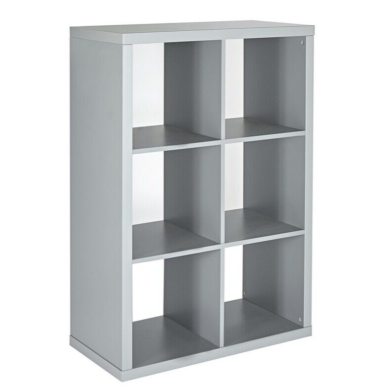 Habitat Squares Plus 6 Cube Storage Unit - Grey|Organiser Shelf for Living Room