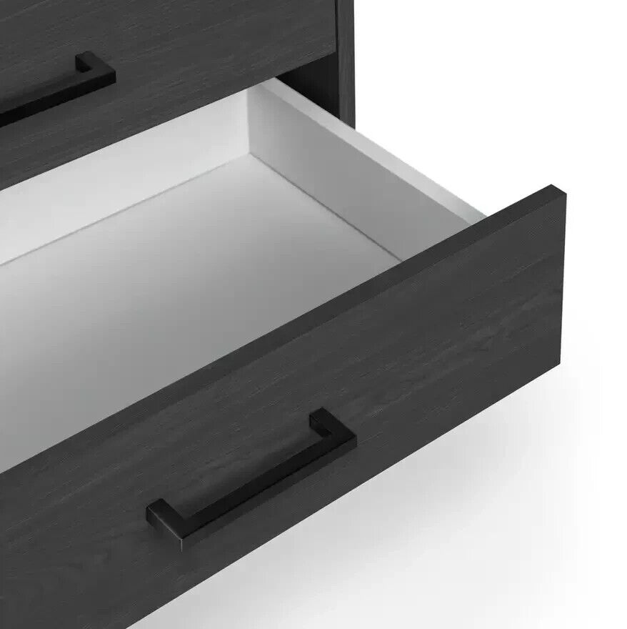 Home Oslo 5 Drawer Chest Black Oak Effect | Modern Furniture Storage Dresser
