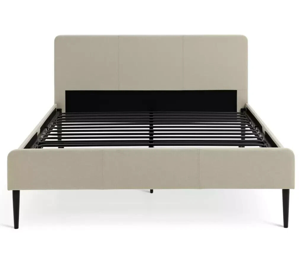 Kristopher Small Double Fabric Bed Frame - Cream
