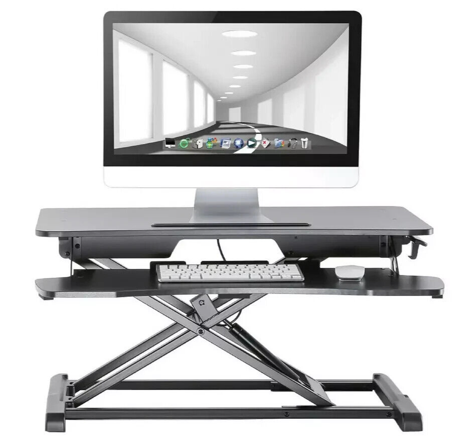ProperAV Two-Tier Stand-Up Desk Workstation - Black ( B Grade 19232 )