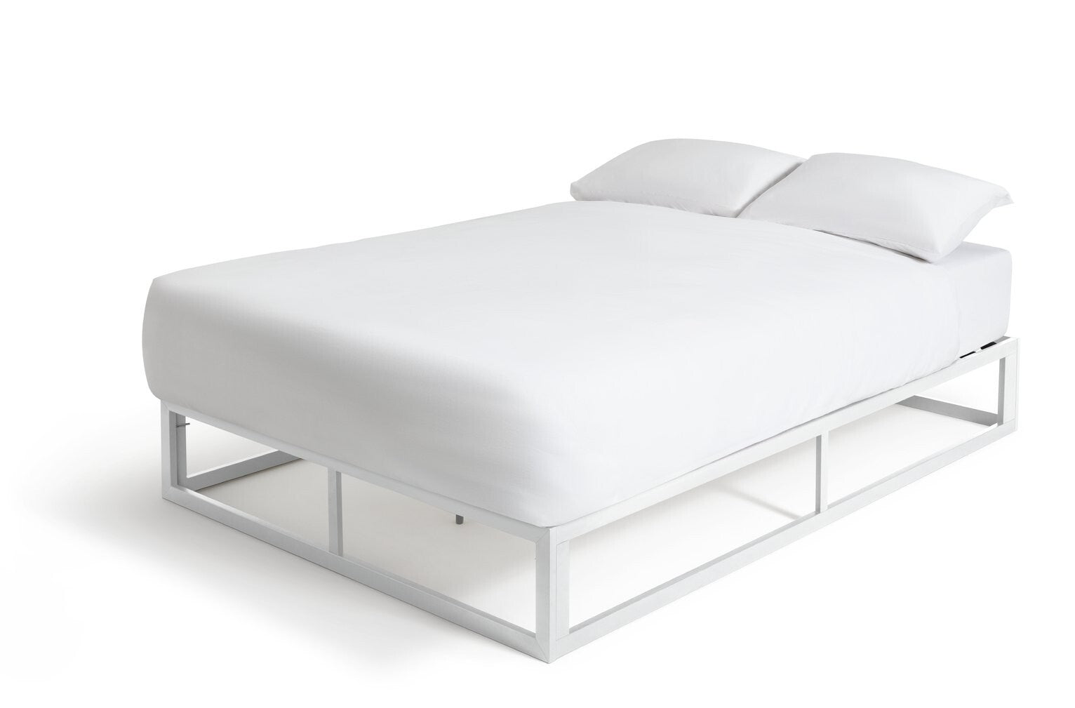 Home Platform Small Double Metal Bed Frame - White