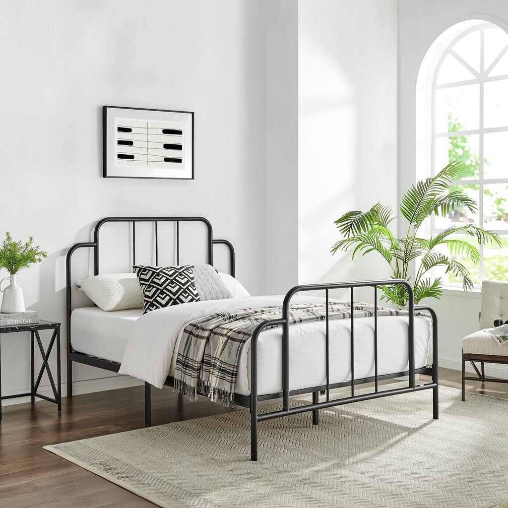 Habitat Jacques Kingsize Metal Bed Frame - Black | Strong Durable Frame Bedroom