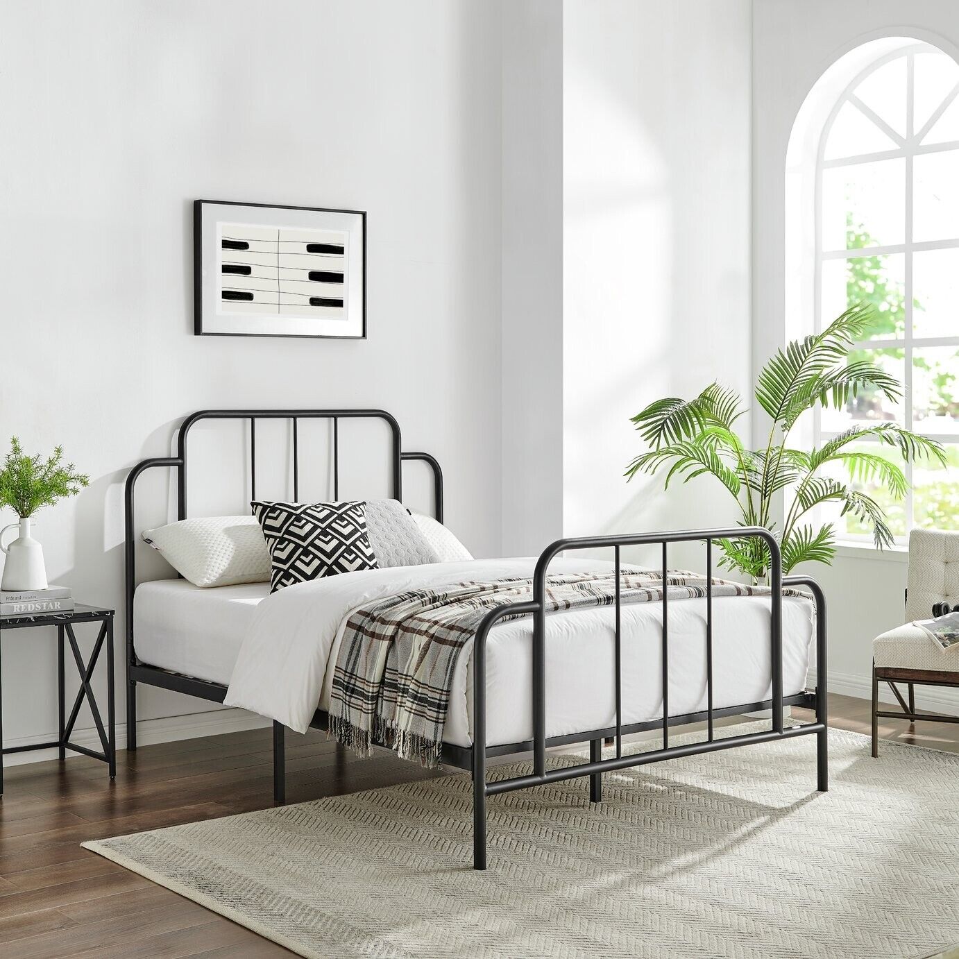 Habitat Jacques Kingsize Metal Bed Frame - Black | Strong Durable Frame Bedroom
