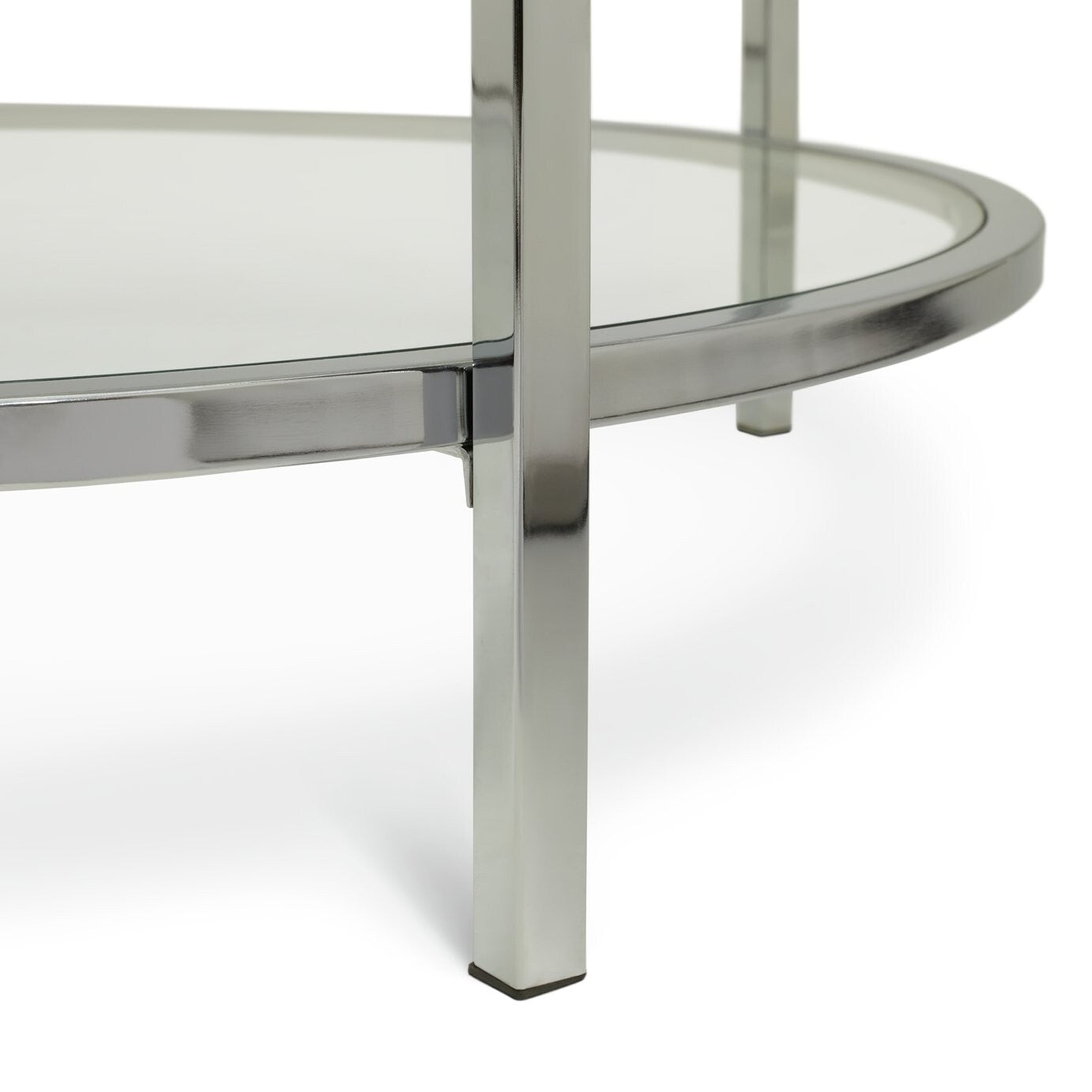 Habitat Home Boutique Round Coffee Table - Silver | Glass Top Modern Living Room
