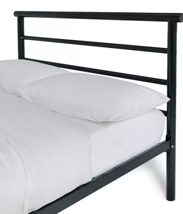 Home Avalon Small Double Metal Bed Frame Black | Sturdy Modern Bedroom Furniture