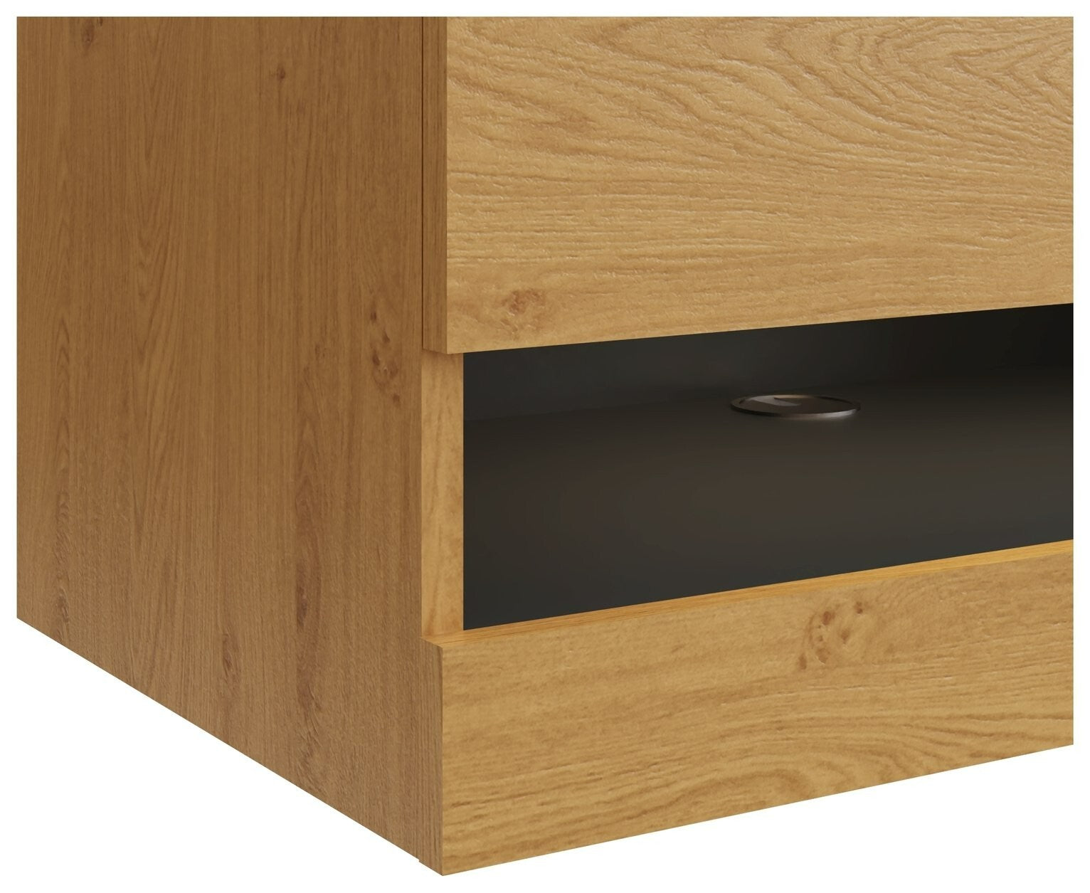 GFW Leon 120cm LED Wall TV Unit - Oak Effect