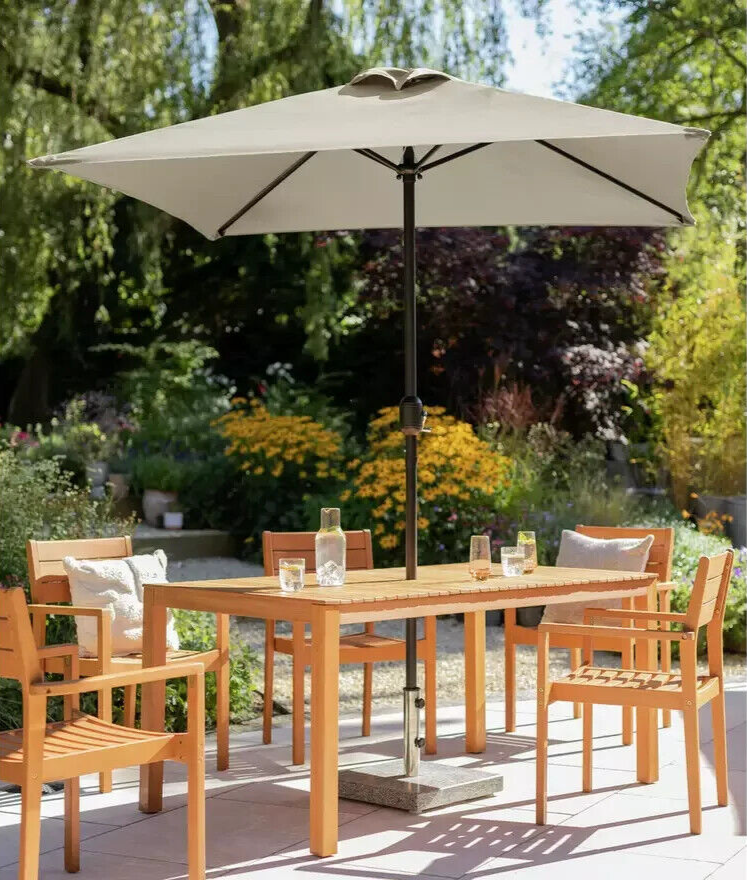 Habitat 2m Square Garden Parasol - Cream | Outdoor Sun Umbrella for Patio Garden