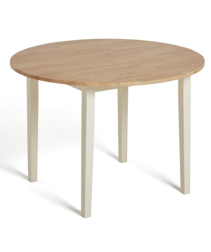 Habitat Chicago Solid Wood Round Dining Table - White & Oak