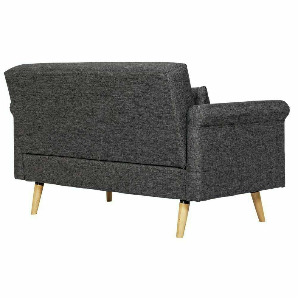 Habitat Evie 2 Seater Fabric Sofa in a Box - Charcoal| Compact Living Room Couch