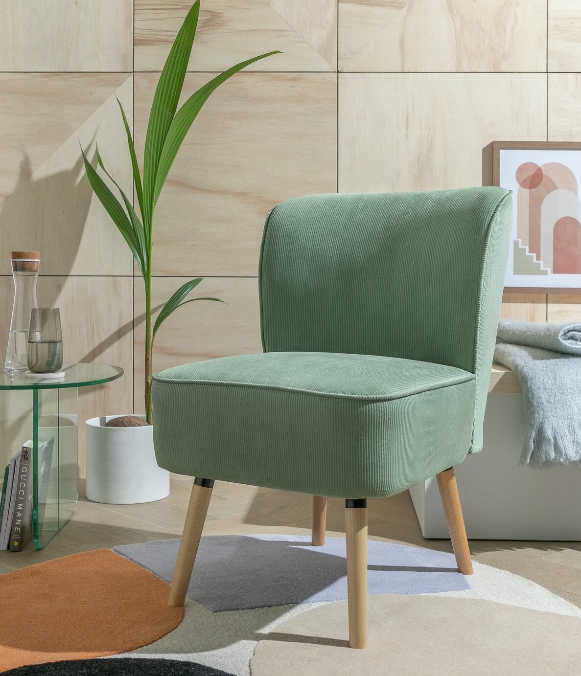 Habitat Eppy Fabric Chair - Mint Green