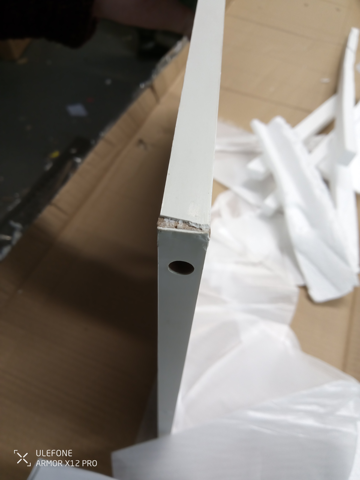 Decorative Clothes Rail with 2 Shelves - White ( B Grade )