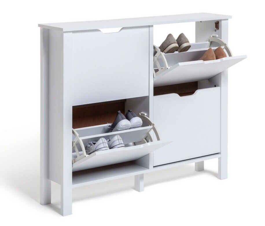 Habitat Compton 4 Shelf Shoe Storage Cabinet - White | Space Saving Entryway