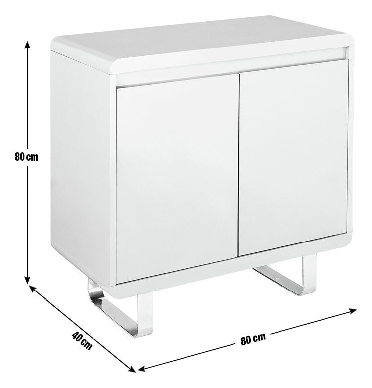 Home Sleigh 2 Door Sideboard - Gloss Grey