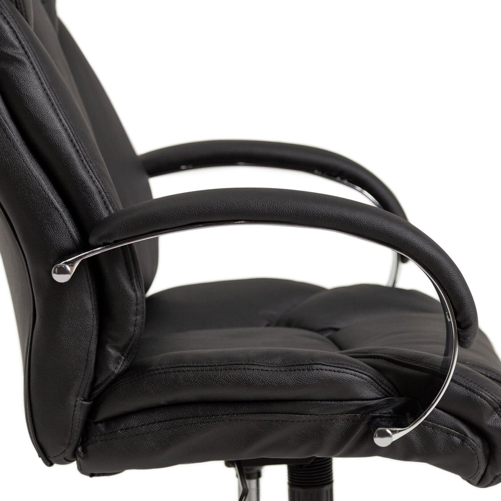 Habitat Leather Faced Office Chair - Black