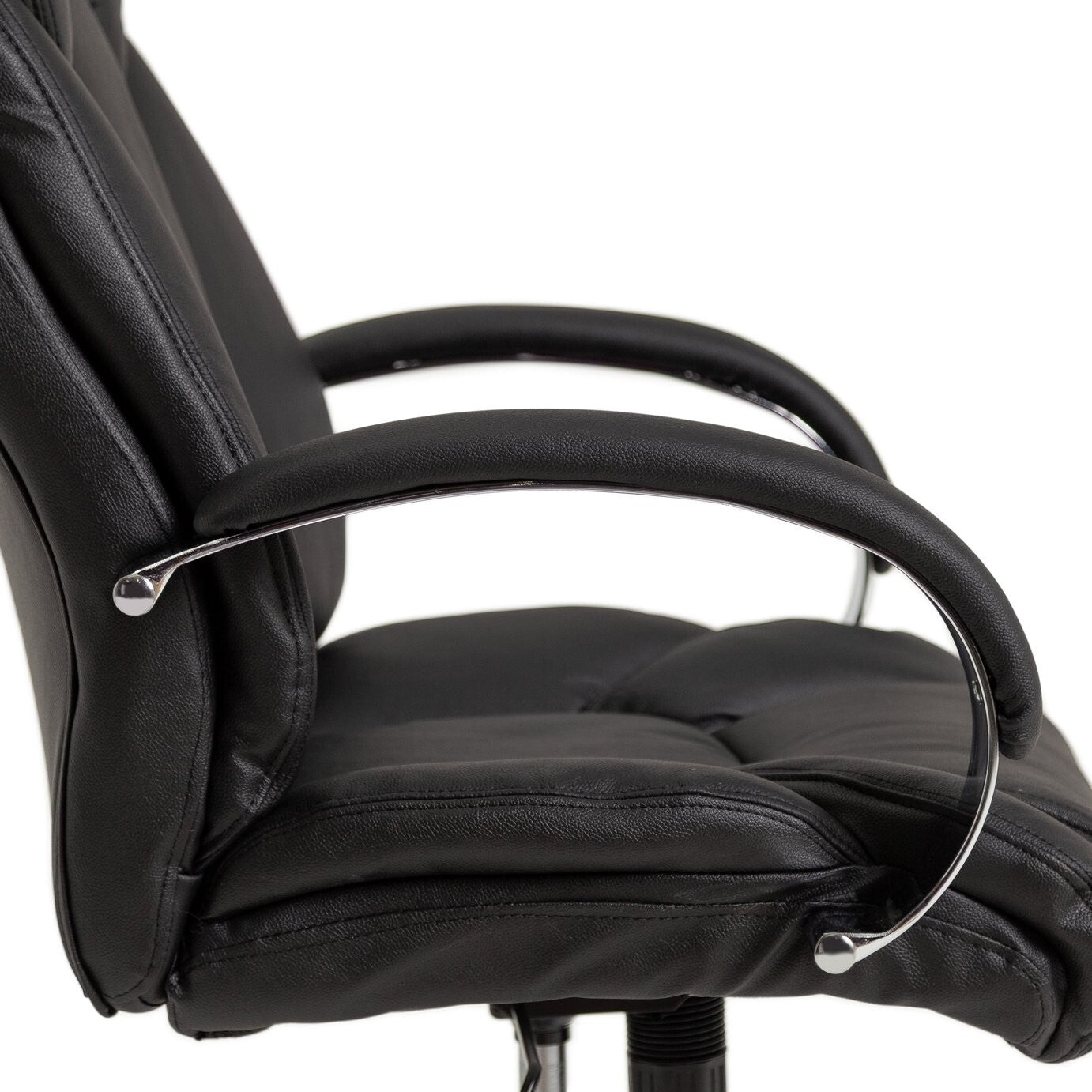 Habitat Leather Faced Office Chair - Black