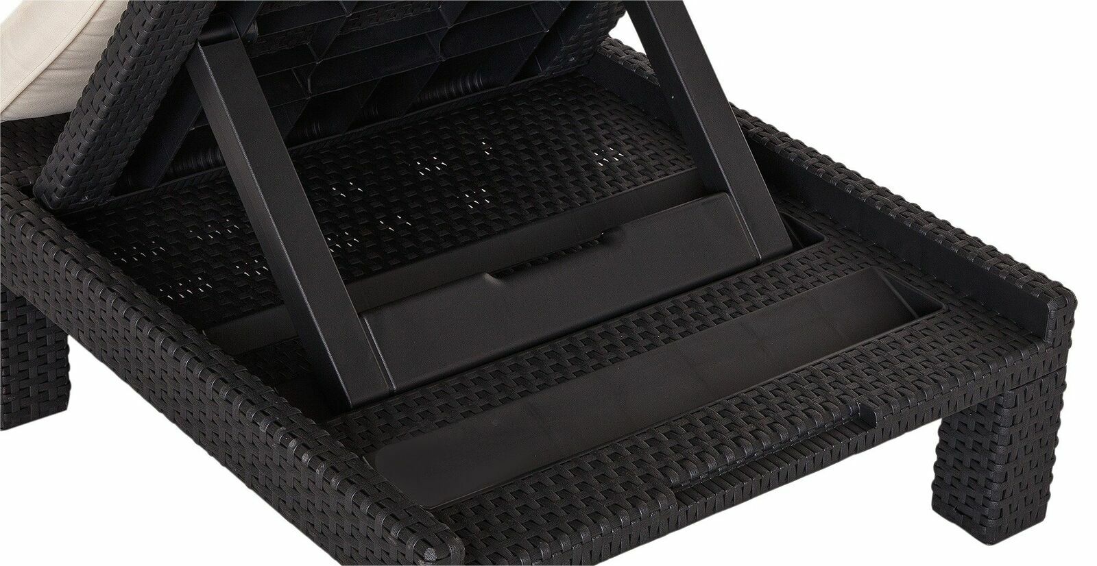 Daytona Rattan Effect Sun Lounger - Graphite | Outdoor Patio Recliner for Garden