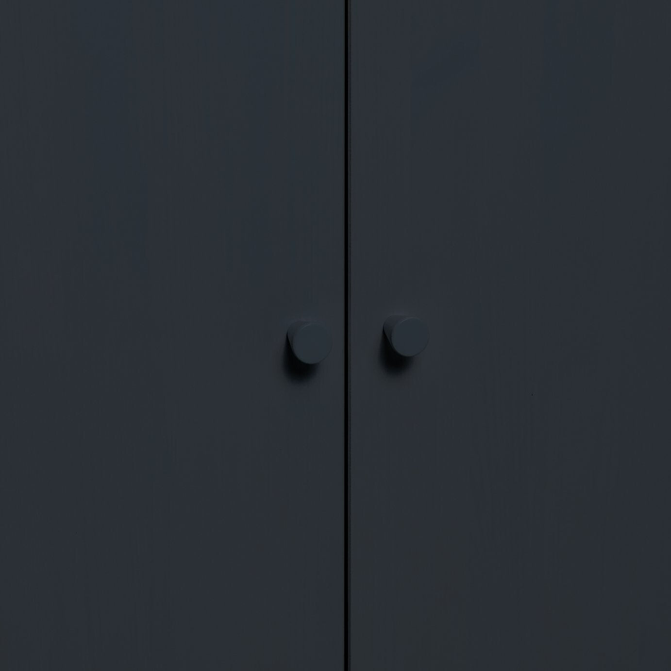 Scandinavia 2 Door 1 Drawer Wardrobe - Navy Blue | Solid Pine Wardrobe, Bedroom