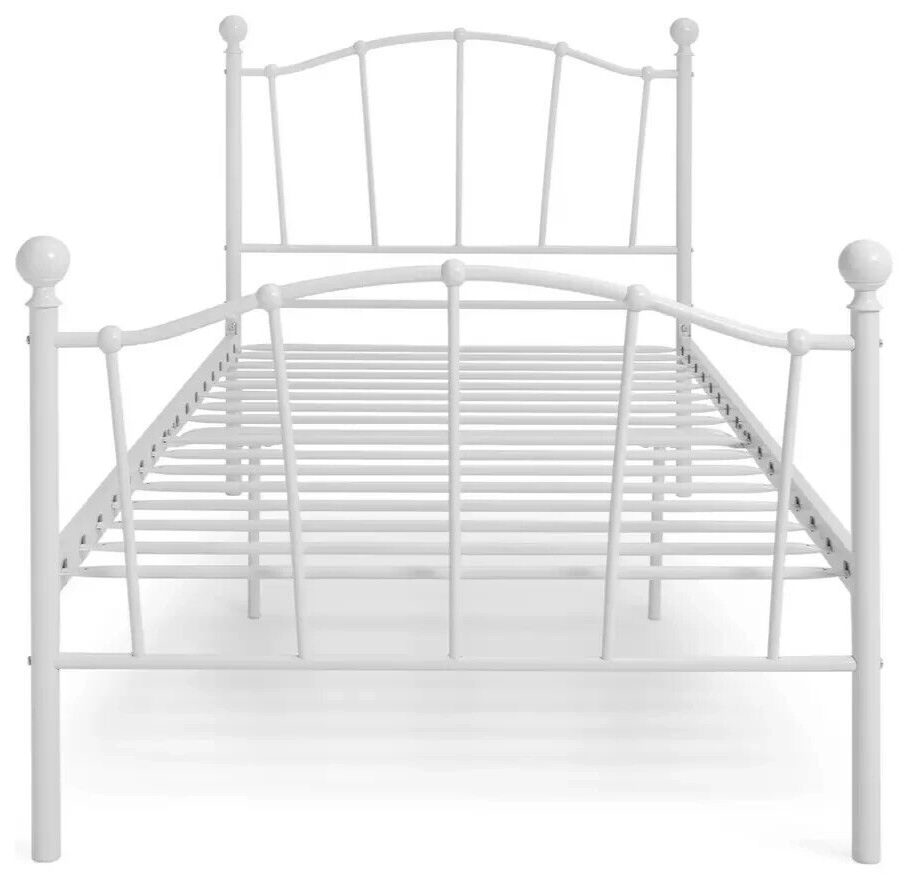 Fleur Single Metal Bed Frame - White