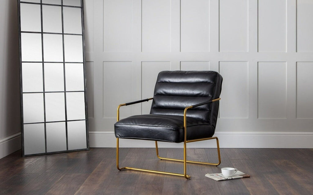 Julian Bowen Giorgio Faux Leather Accent Chair - Black