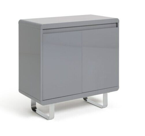Home Sleigh 2 Door Sideboard - Gloss Grey