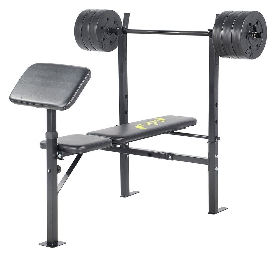 Opti Bench with 30kg Weights | Home Gym Fitness Equipment for Strength Training