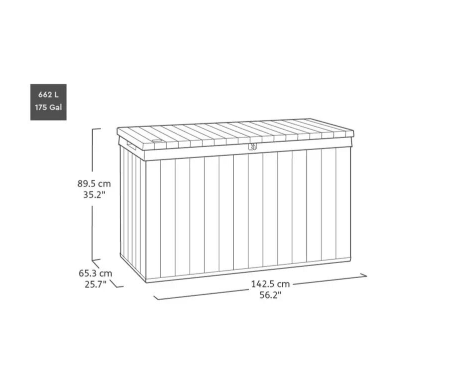 Keter Darwin 662L Outdoor Garden Storage Box - Brown