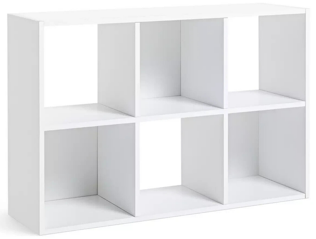 Home Squares 6 Cube Storage Unit White | Modular Organizer Shelf Living Bedroom