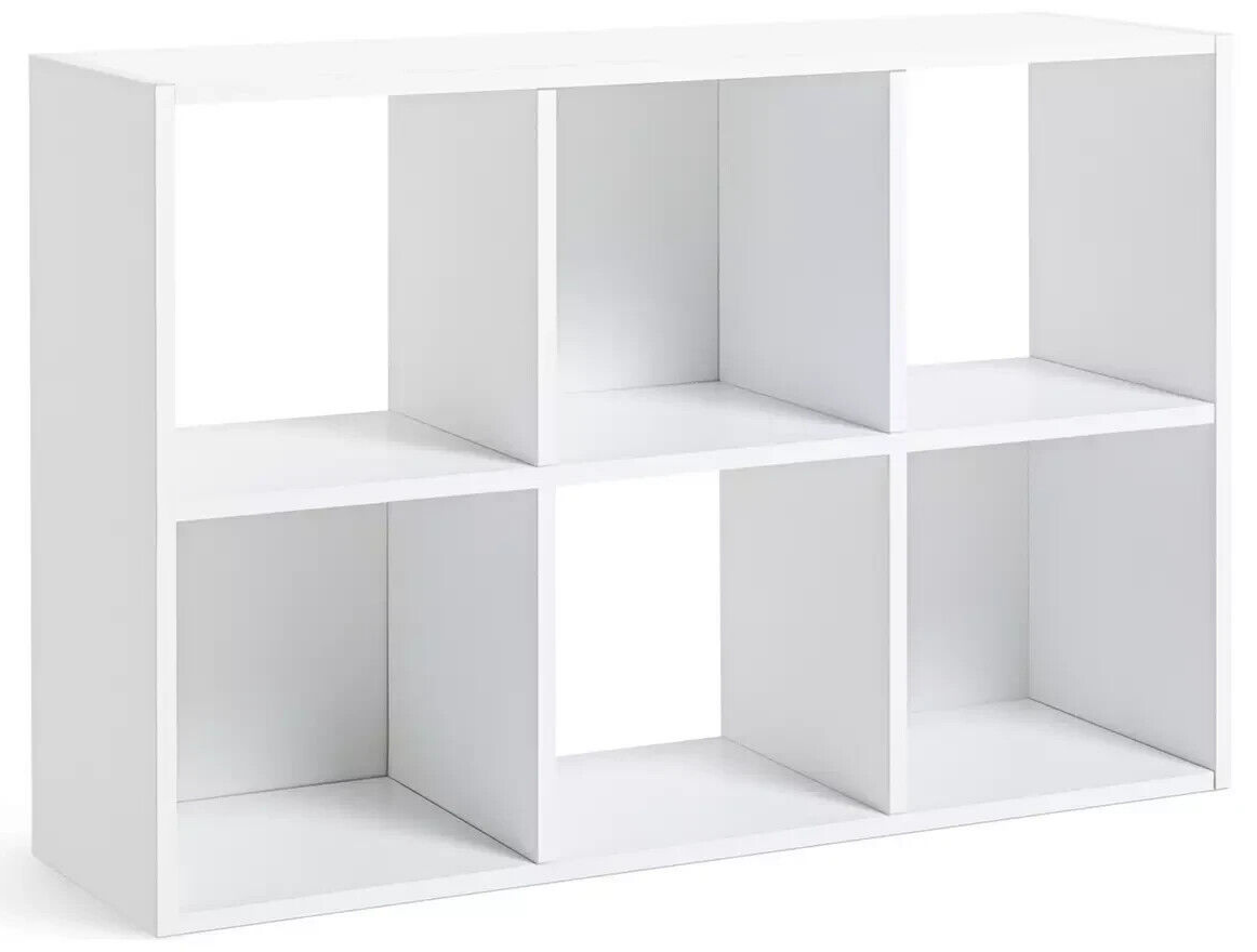 Home Squares 6 Cube Storage Unit White | Modular Organizer Shelf Living Bedroom
