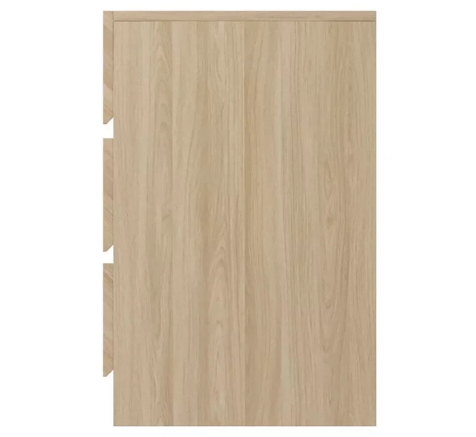 GFW Catania 3 Drawer 2 Bedside Table - Oak