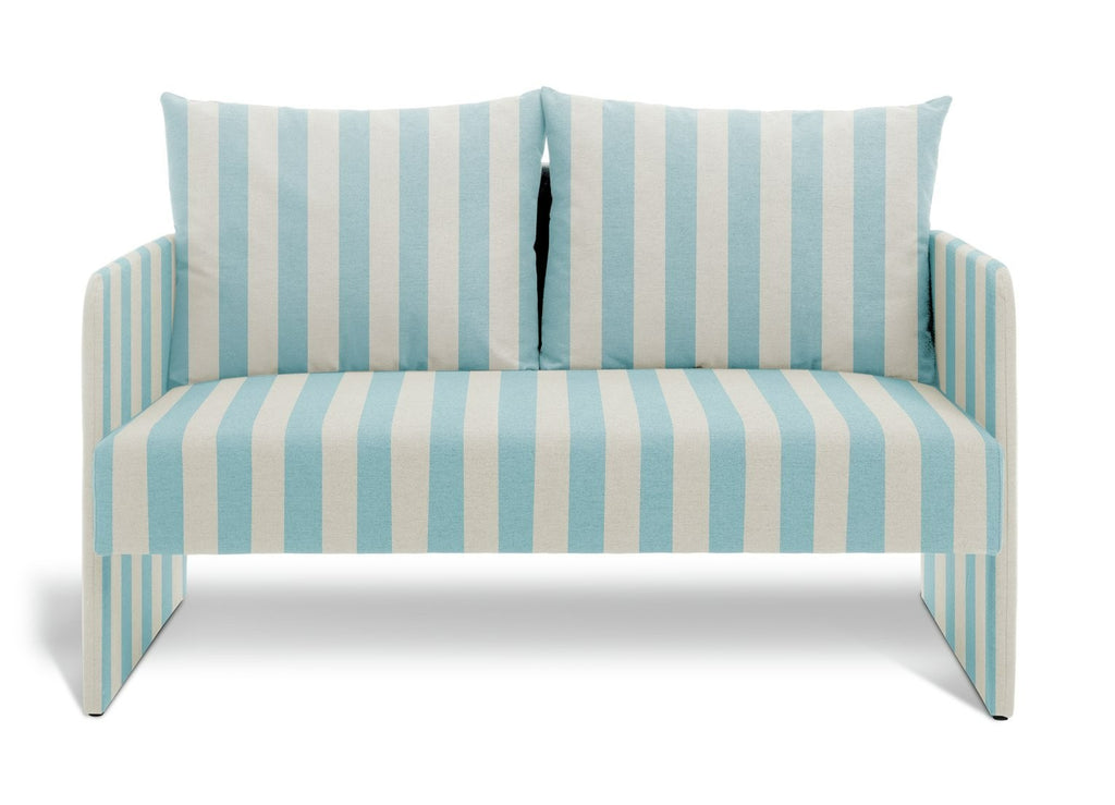 Dixon Fabric 2 Seater Sofa in a Box - Blue & White | Two seat couch