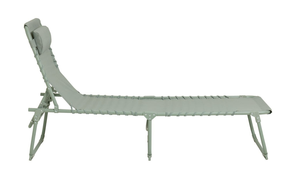 Home Set of 2 Folding Metal Sun Loungers - Green