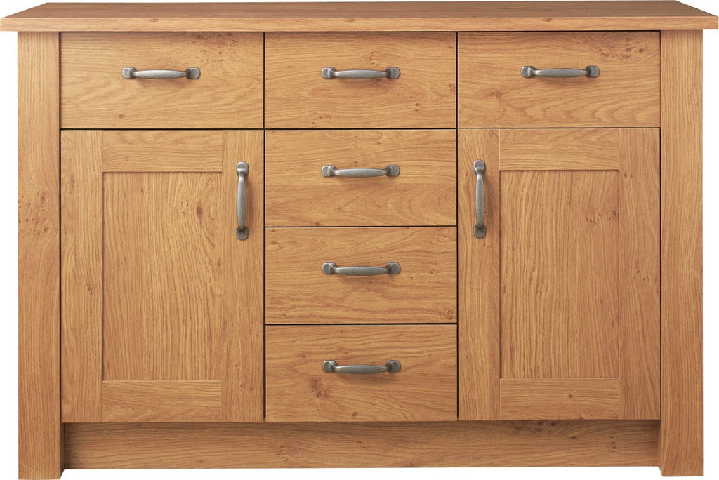 Ohio 2 Door 6 Drawer Sideboard - Oak Effect ( B Grade 55484 - 55488 )