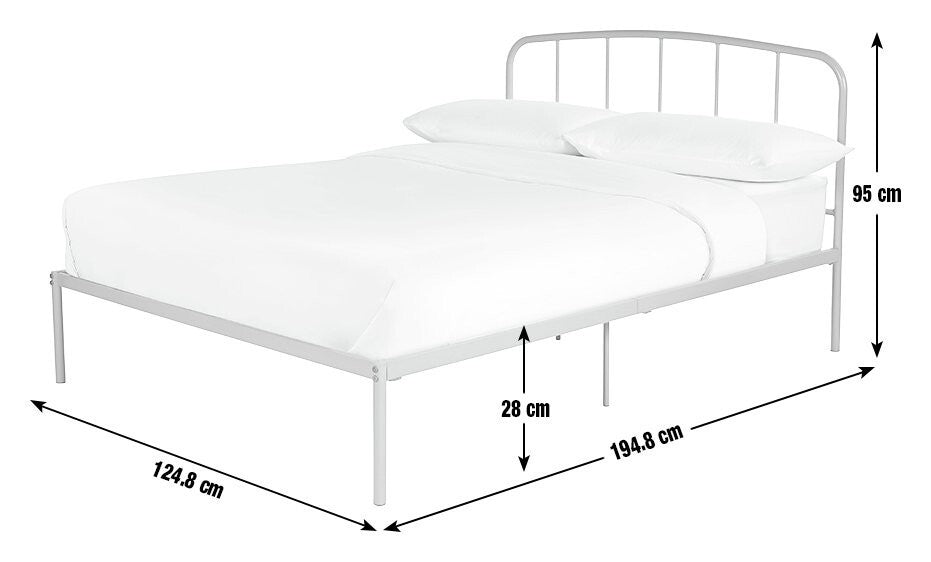 Freja Small Double Metal Bed Frame - Silver
