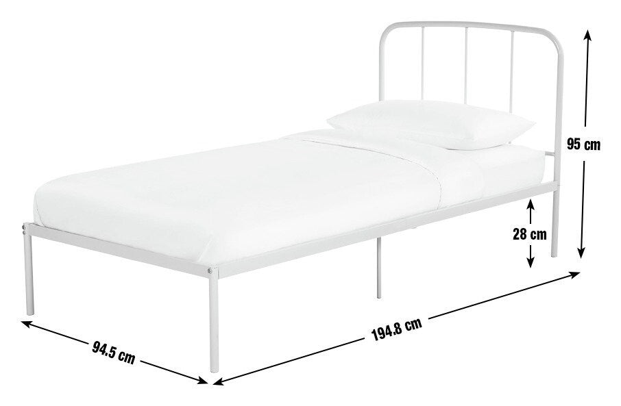 Freja Single Metal Bed Frame - Silver