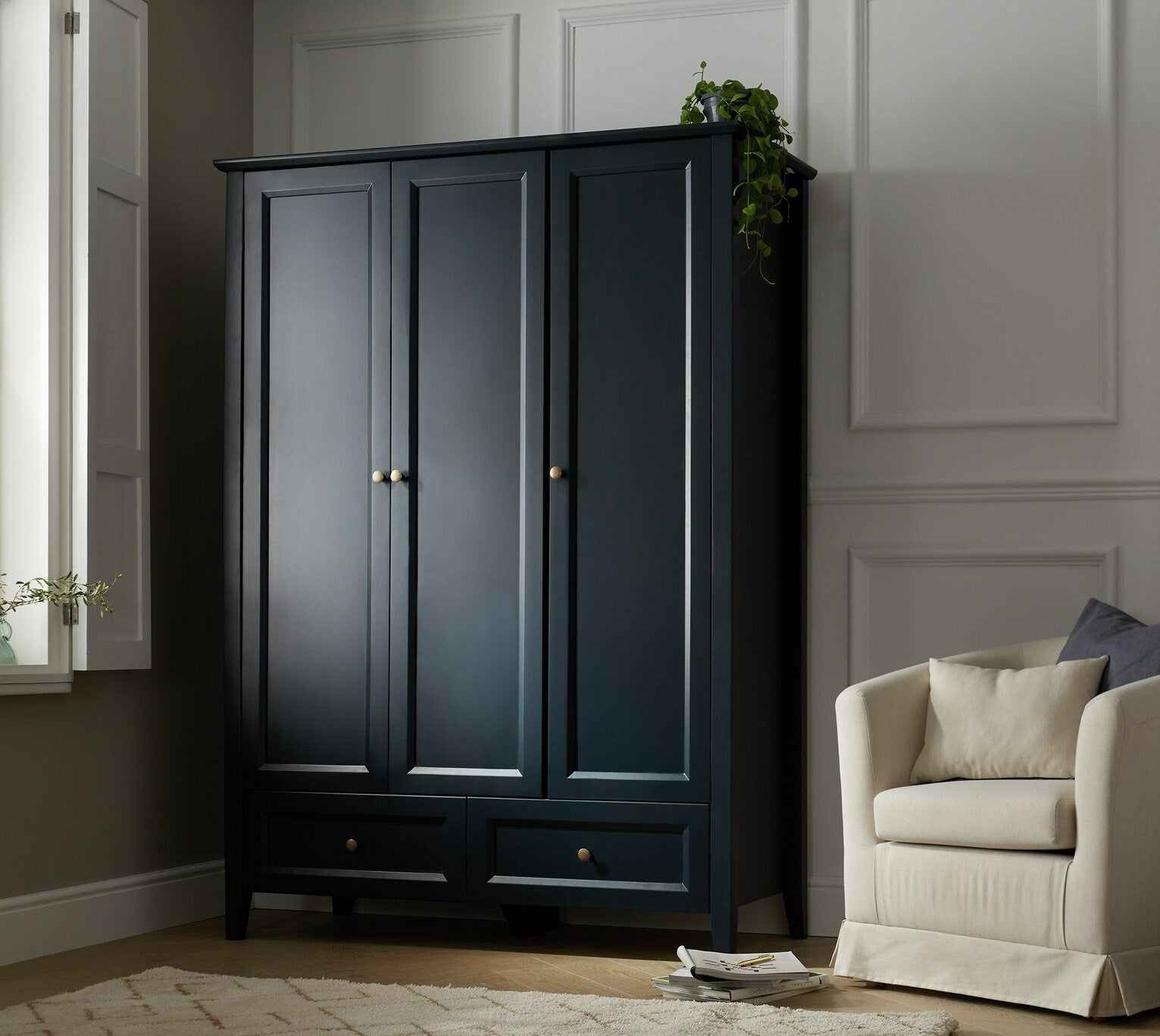 Habitat Kingham 3 Door 2 Drawer Wardrobe - Blue