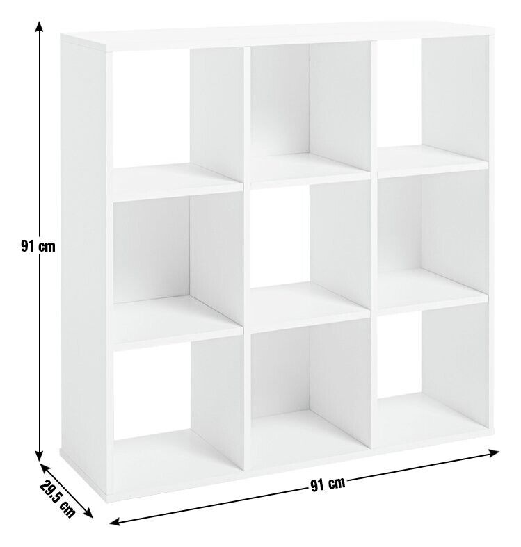 Home Squares 9 Cube Storage Unit White | Modular Organizer Shelf ( B Grade )