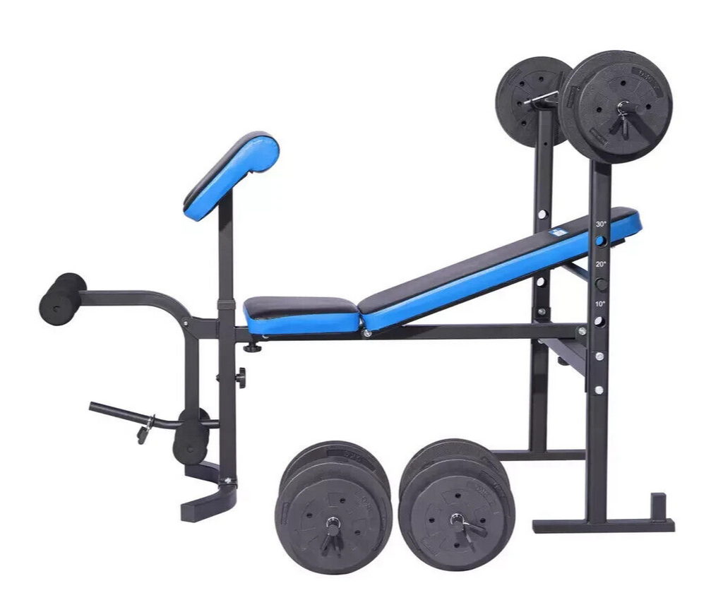 Pro Fitness Folding Workout Bench with 50kg Weight Package | Gym Training Set