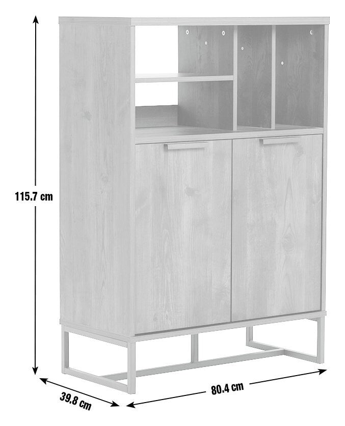 Nomad 2 Door Vinyl Cabinet - Oak