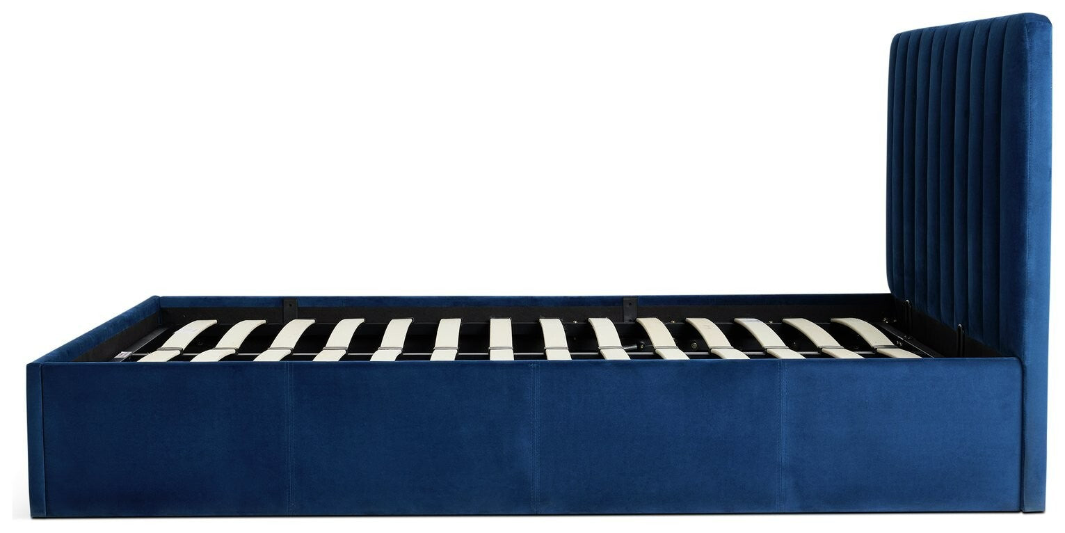 Pandora Double End Lift Ottoman Bed - Navy
