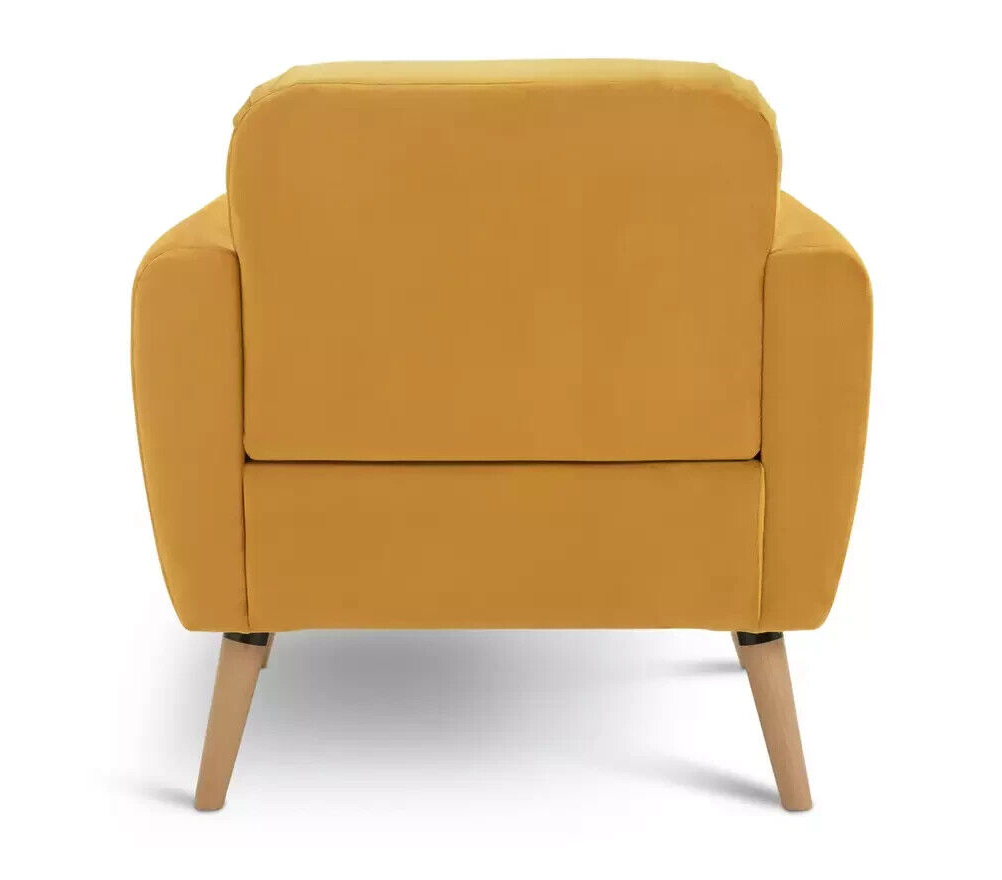 Habitat Elsie Self Assembly Fabric Armchair Mustard | Modern Accent Chair
