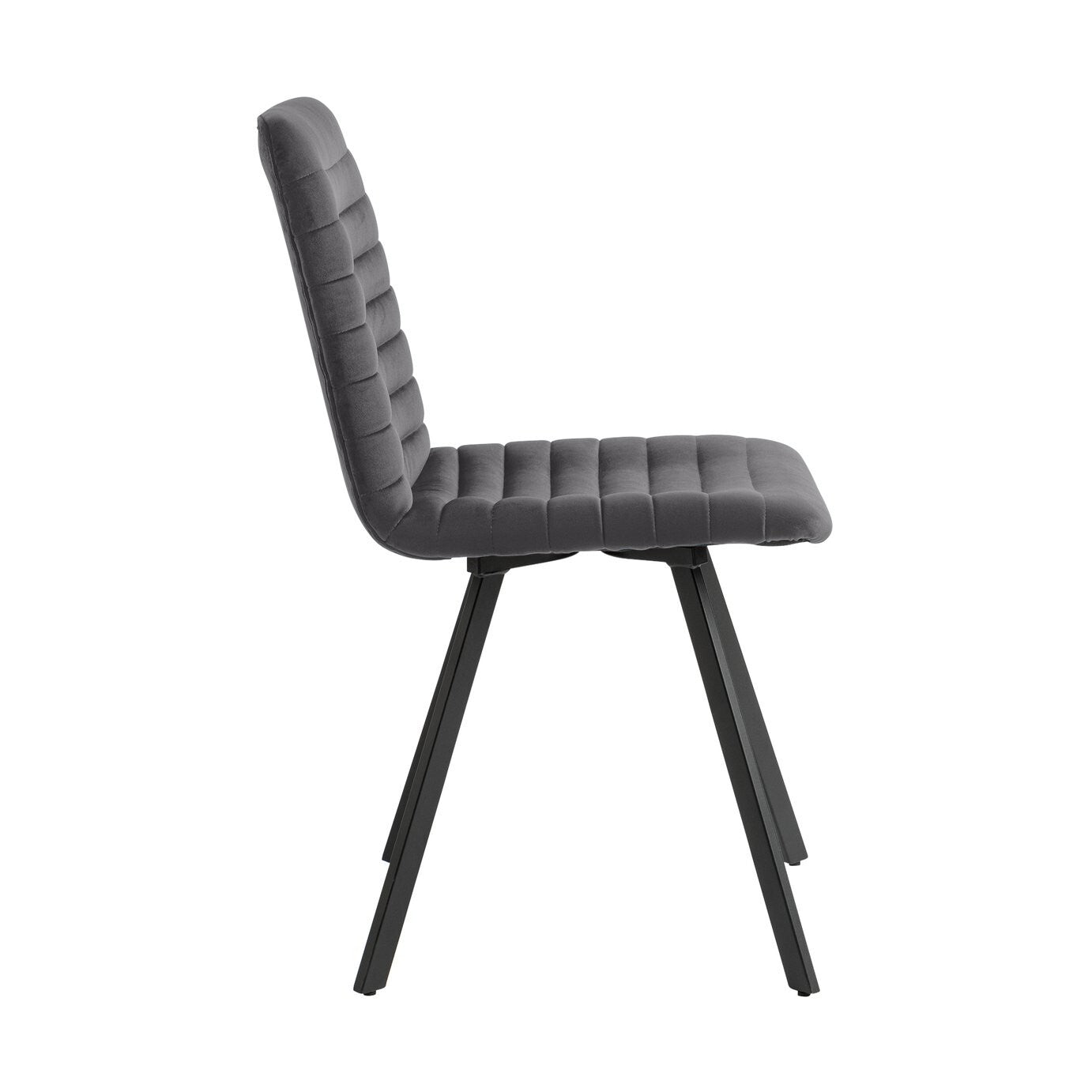 Keaton Pair of Velvet Dining Chairs - Charcoal