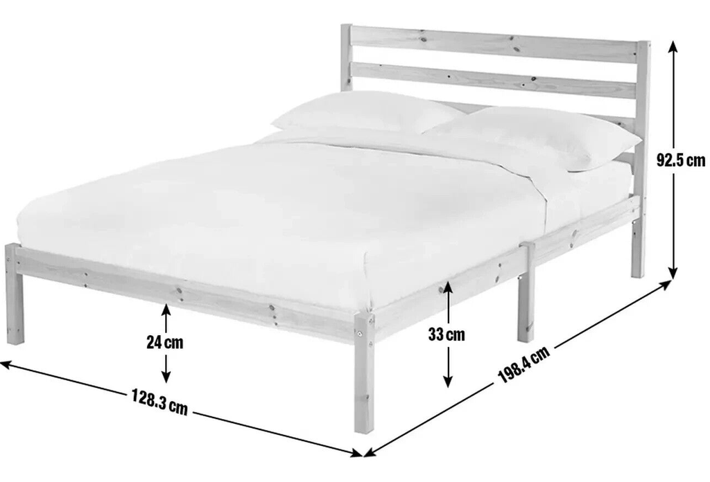 Kaycie Small Double Wooden Bed Frame - Black