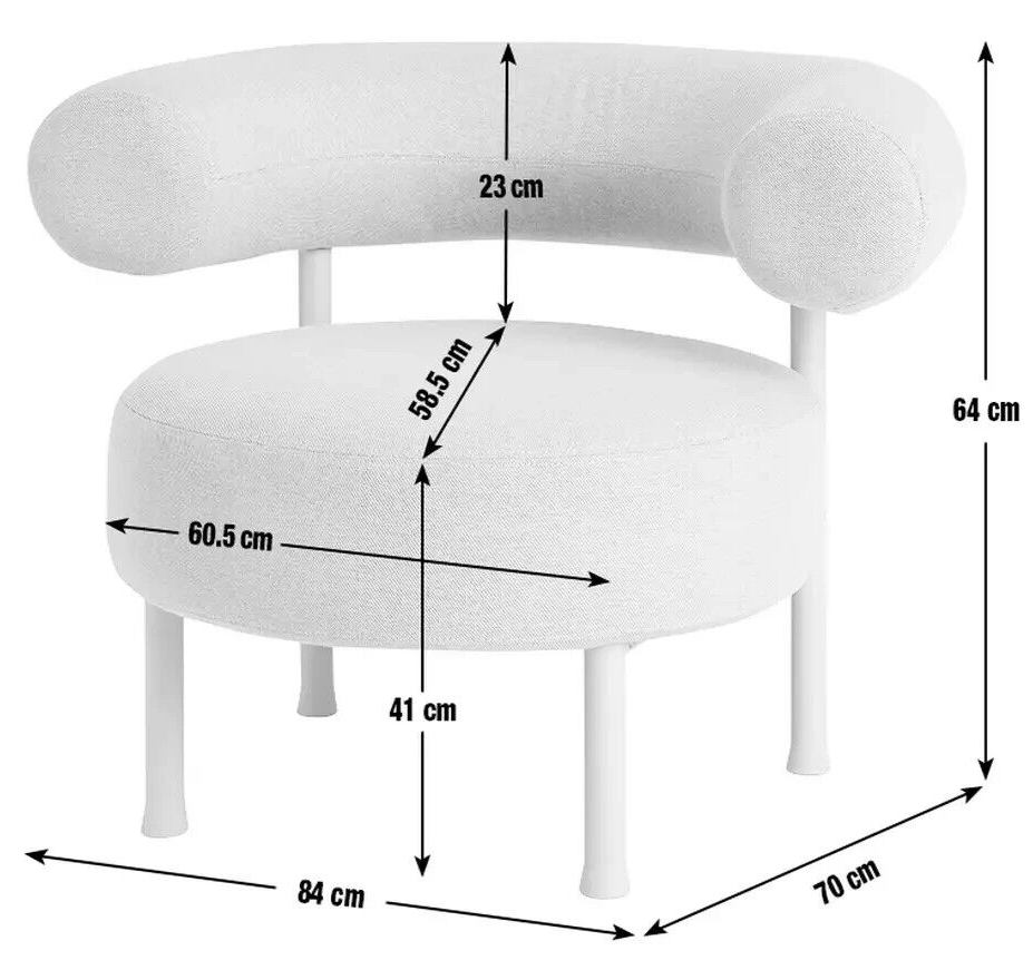 Habitat 60 Tuva Fabric Curved Chair - Grey