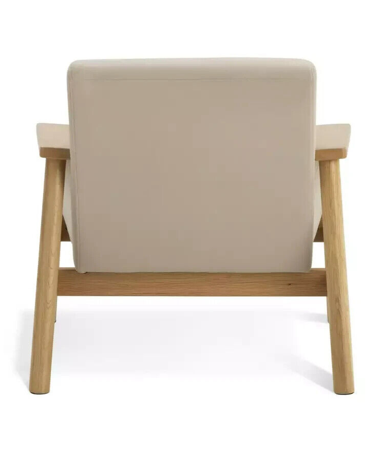 Habitat Dore Velvet Accent Chair Oak | Mid Century Lounge Chair Upholstered