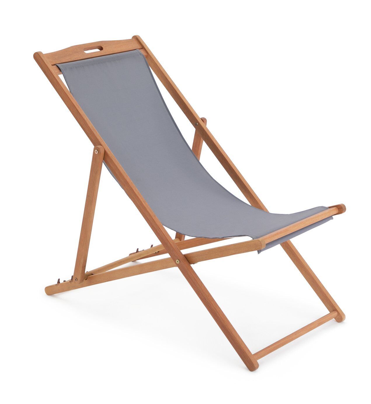 Habitat Folding Wooden Garden Deck Chair - Charcoal | Comfortable Outdoor Patio