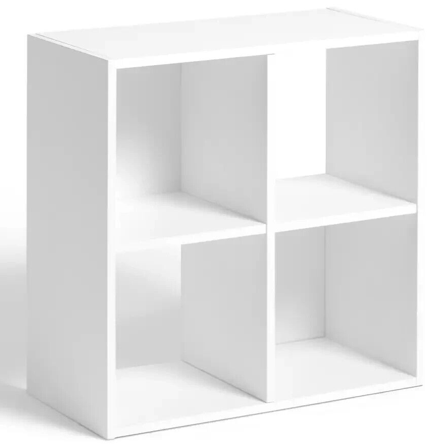 Home Squares 4 Cube Storage Unit - White | Modular Organizer Shelf Living Bed