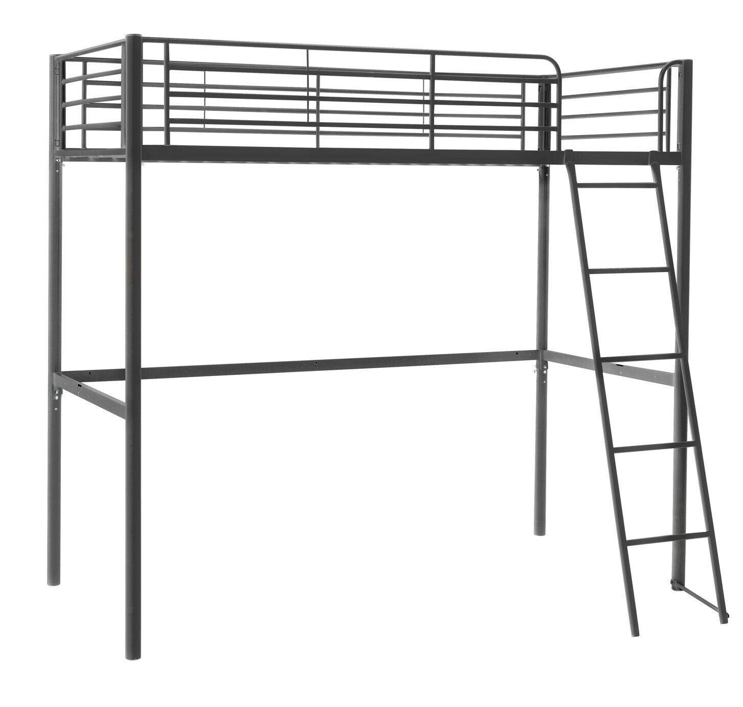 Home Riley High Sleeper Metal Bed Frame - Black