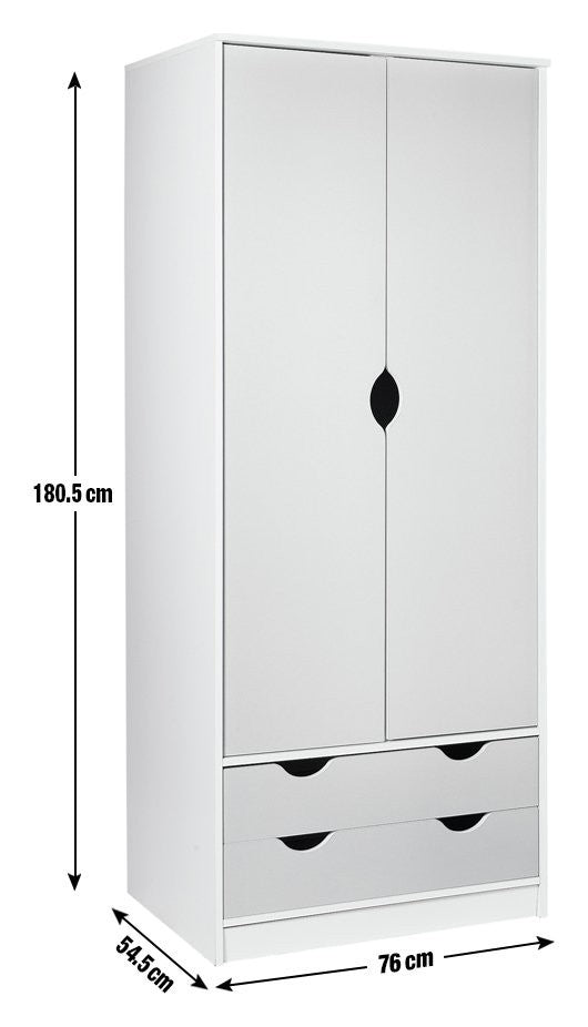 Kids Pagnell 2 Door 2 Drawer Wardrobe - White | Wardrobe for kids